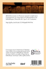 Bibliothéconomie ou Nouveau manuel complet pour l'arrangement des bibliothèques (N éd) (Éd.1841)