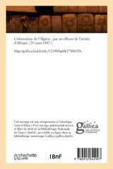 Colonisation de l'Algérie (Éd.1847) Colonisation de l'Algérie (Éd.1847)
