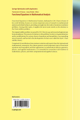 Functional Equations in Mathematical Analysis