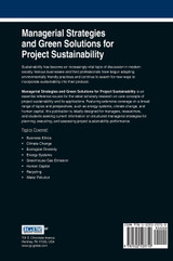 Managerial Strategies and Green Solutions for Project Sustainability Managerial Strategies and Green Solutions for Project Sustainability