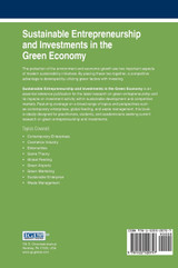Sustainable Entrepreneurship and Investments in the Green Economy Sustainable Entrepreneurship and Investments in the Green Economy