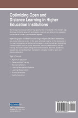 Optimizing Open and Distance Learning in Higher Education Institutions Optimizing Open and Distance Learning in Higher Education Institutions
