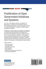 Proliferation of Open Government Initiatives and Systems
