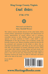 King George County, Virginia Court Orders, 1746-1751
