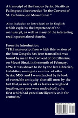 The Sinaiticus Syriac Gospels The Sinaiticus Syriac Gospels