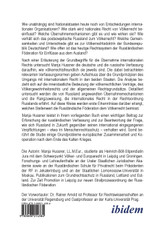Die Übernahme internationalen Rechts in die russische und deutsche Rechtsordnung. Eine vergleichende Analyse zur Völkerrechtsfreundlichkeit der Verfassungen der Russländischen Föderation und der Bundesrepublik Deutschland