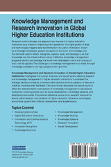 Knowledge Management and Research Innovation in Global Higher Education Institutions Knowledge Management and Research Innovation in Global Higher Education Institutions