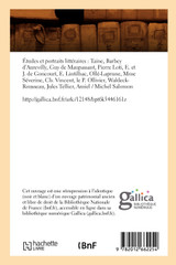 Études et portraits littéraires