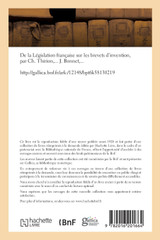 De la Législation française sur les brevets d'invention De la Législation française sur les brevets d'invention