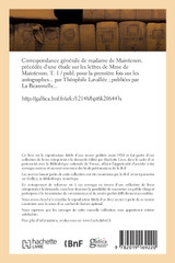 Correspondance générale, précédée d'une étude sur les lettres de Mme de Maintenon. Tome 1 Correspondance générale, précédée d'une étude sur les lettres de Mme de Maintenon. Tome 1