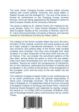 Restructuring of the Economic  Elites after State Socialism. Recruitment, Institutions and Attitudes