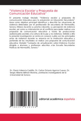 "Violencia Escolar y Propuesta de Comunicación Educativa" "Violencia Escolar y Propuesta de Comunicación Educativa"
