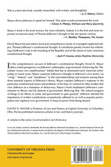 Constitutional Thought of Thomas Jefferson (Revised)