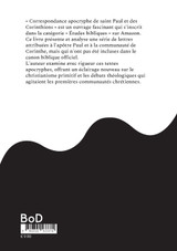 Correspondance apocryphe de saint Paul et des Corinthiens Correspondance apocryphe de saint Paul et des Corinthiens