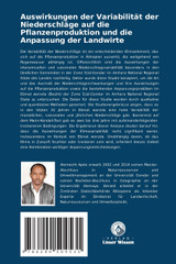 Auswirkungen der Variabilität der Niederschläge auf die Pflanzenproduktion und die Anpassung der Landwirte
