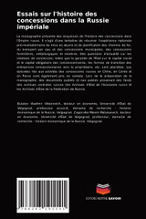 Essais sur l'histoire des concessions dans la Russie impériale