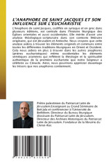 L'ANAPHORE DE SAINT JACQUES ET SON INFLUENCE SUR L'EUCHARISTIE