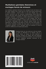 Mutilations génitales féminines et mariages forcés de mineurs