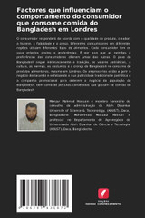 Factores que influenciam o comportamento do consumidor que consome comida do Bangladesh em Londres