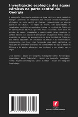 Investigação ecológica das águas cársicas na parte central da Geórgia Investigação ecológica das águas cársicas na parte central da Geórgia