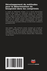 Développement de méthodes pour la détermination du bisoprolol dans les comprimés