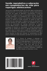 Saúde reprodutiva e educação em competências de vida para raparigas adolescentes Saúde reprodutiva e educação em competências de vida para raparigas adolescentes