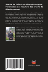Modèle de théorie du changement pour l'évaluation des résultats des projets de développement