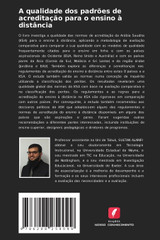 A qualidade dos padrões de acreditação para o ensino à distância A qualidade dos padrões de acreditação para o ensino à distância