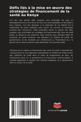 Défis liés à la mise en œuvre des stratégies de financement de la santé au Kenya Défis liés à la mise en œuvre des stratégies de financement de la santé au Kenya