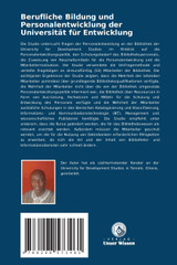 Berufliche Bildung und Personalentwicklung der Universität für Entwicklung Berufliche Bildung und Personalentwicklung der Universität für Entwicklung