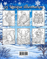 Animaux de Noël Livre de Coloriage