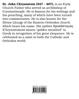 Saint Chrysostom by St. John Chrysostom (Paperback)