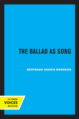 The Ballad as Song The Ballad as Song