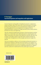 Functional Equations and Inequalities with Applications Functional Equations and Inequalities with Applications