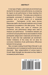 Customized Job Enrichment and Its Effect on Job Performance Customized Job Enrichment and Its Effect on Job Performance