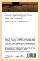 Défense des sentimens de quelques théologiens de Hollande sur l'Histoire critique du Vieux Testament