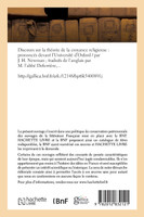 Discours sur la théorie de la croyance religieuse