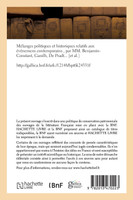 Mélanges politiques et historiques relatifs aux événemens contemporains