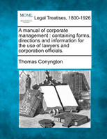 A manual of corporate management