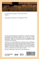 La philosophie pratique de Kant