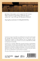 Quelques observations sur le rapport de M. Garnier-Pagès