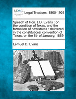 Speech of Hon. L.D. Evans