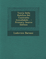 Teoria Della Ratifica Del Contratto Annullabile...