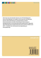 Unternehmensbewertung eines internationalen Konzerns unter besonderer Berücksichtigung des Einflusses der Besteuerung