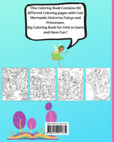 Unicorn, Mermaid and Princess Coloring Book for Kids 6-10