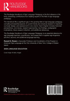 The Routledge Handbook of Sign Language Pedagogy