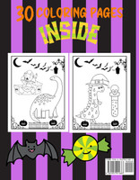 Halloween dinosaurs coloring book for kids ages 4-8