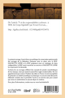 De l'article 75 et des responsabilités à rebours