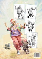 Crazy Grandma 2 Grayscale Coloring Book for Adults