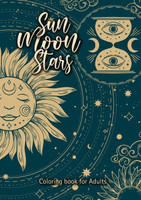 Sun Moon Stars coloring book for adults
